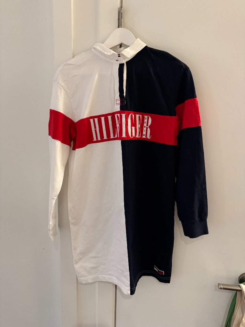 Y2K STYLE TOMMY HILFIGER DENIM POLO SHIRT DRESS SIZE MEDIUM